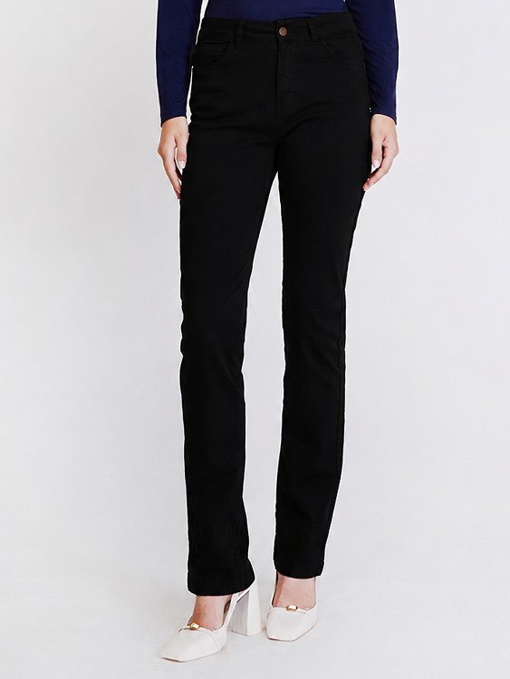 Cotton 5 pocket HW Str pant
