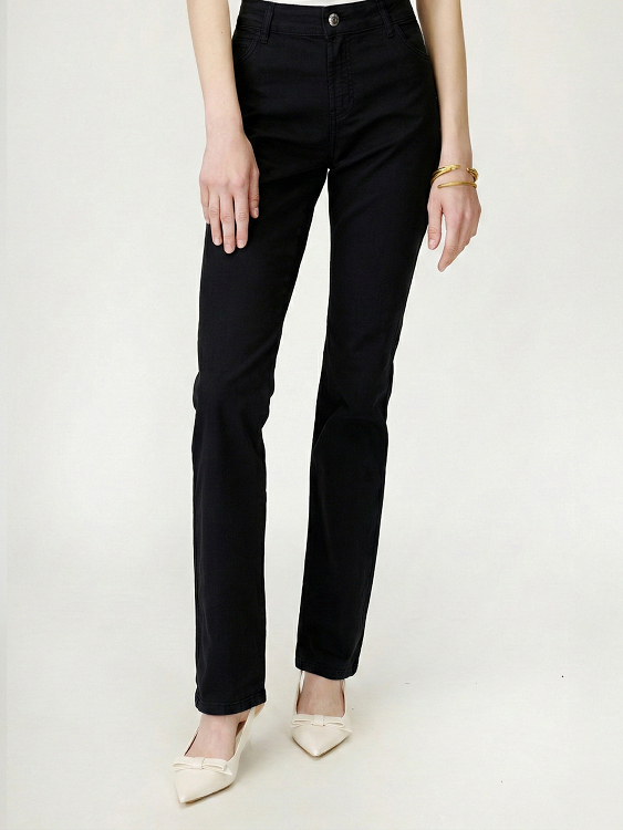 5pocket cotton HW straight pant