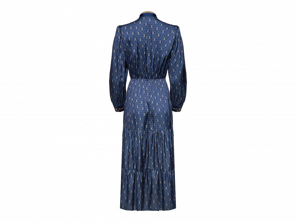 Shirt Dress with Ruffled Neckline