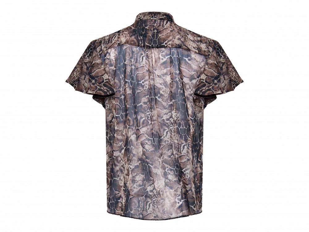 Leopard Blouse with Ruffles