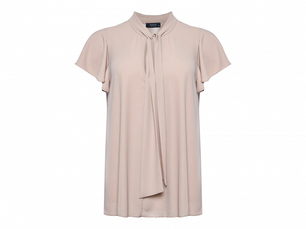 Tie neck Sleeveless Blouse,Gisa