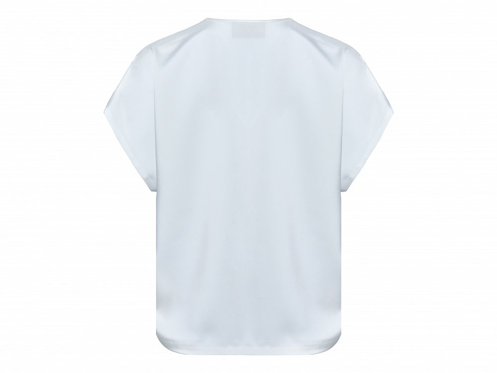 Satin Βlouse with V-neckline
