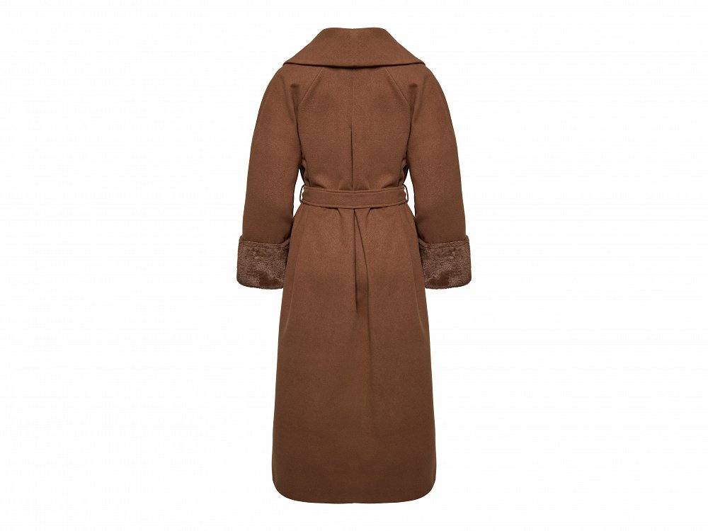 Faux Fur Trimmed Coat