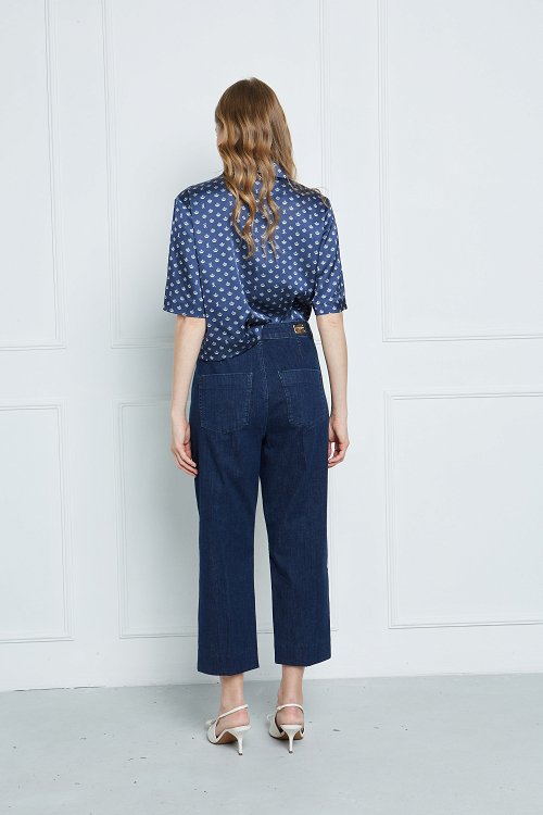 Πουκάμισο σατέν στέμμα πέτο γιακά