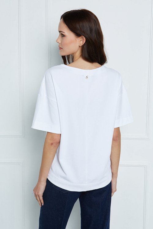 floral applique blouse