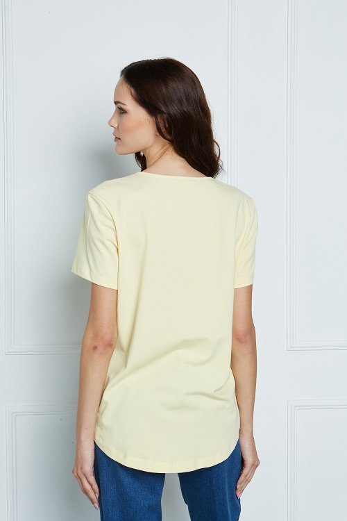 V-neck blouse with logo print