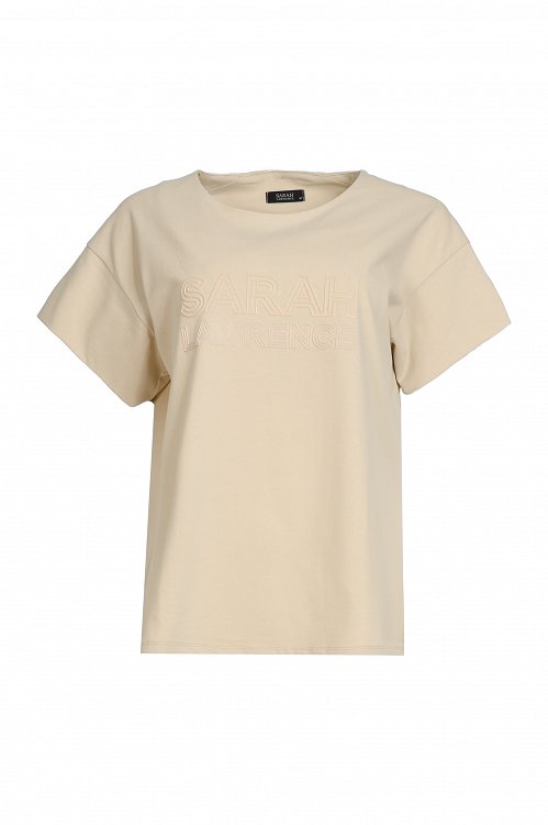 T-shirt με ανοιχτό λαιμό και 3D τύπωμα