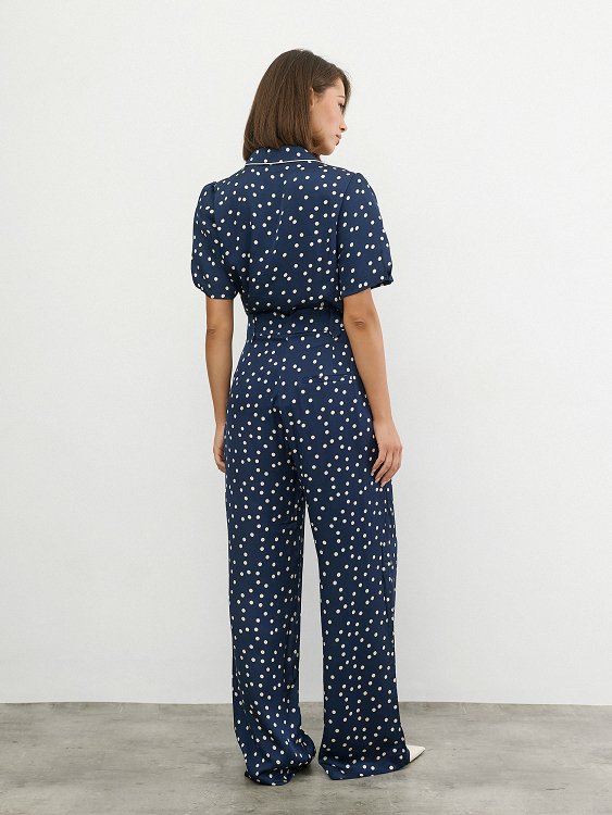Παντελόνι Wide leg Πουά