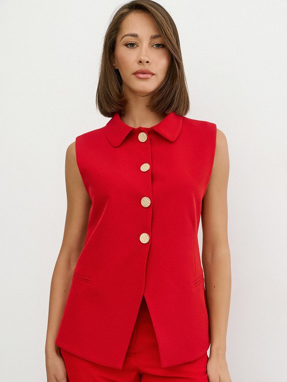 Vest With Buttons And Collar