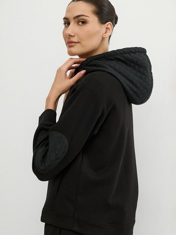 Pique Jacket With Quilted Elbow Patches