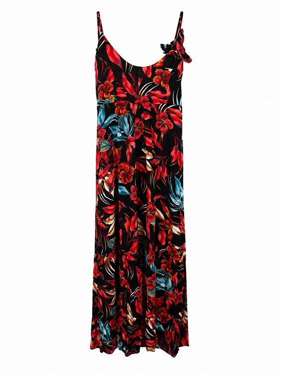 Floral Maxi Dress with Straps