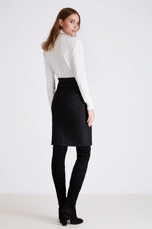 Denim pencil mid skirt