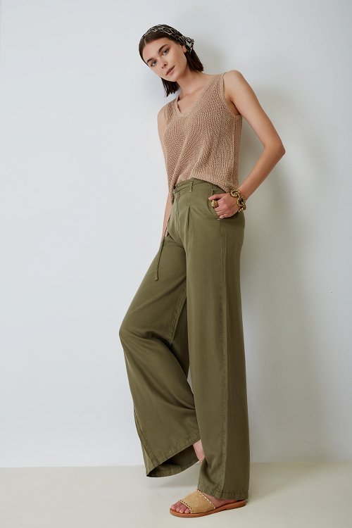 High Waist Wide Leg Trousers