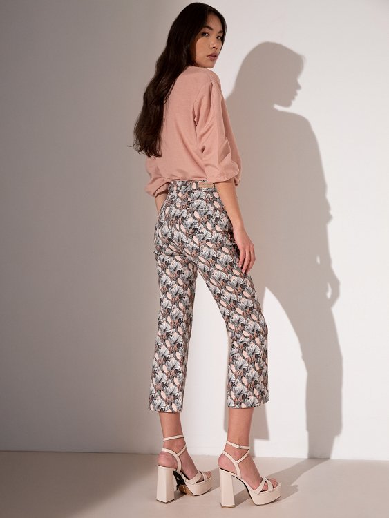 Slim Cropped Pants with Print