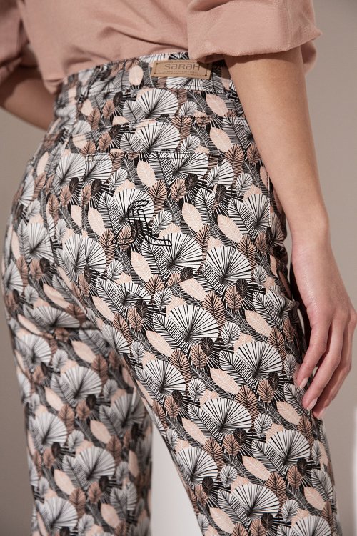 Slim Cropped Pants with Print