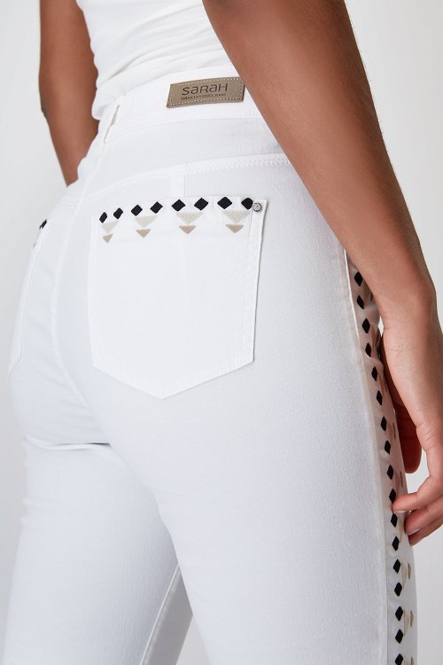 Slim Pants with Stud Embellishments