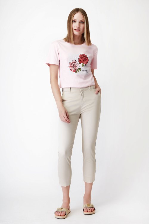 Cropped Slim Fit Pants