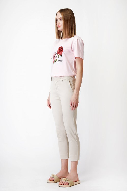 Cropped Slim Fit Pants