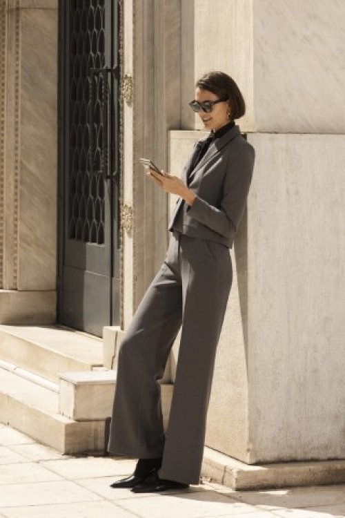Short Jacket in grey marl color