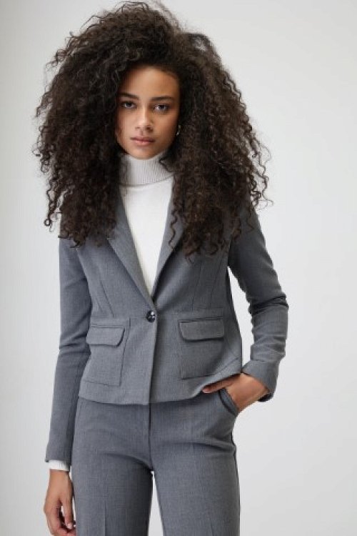 Short Jacket in grey marl color