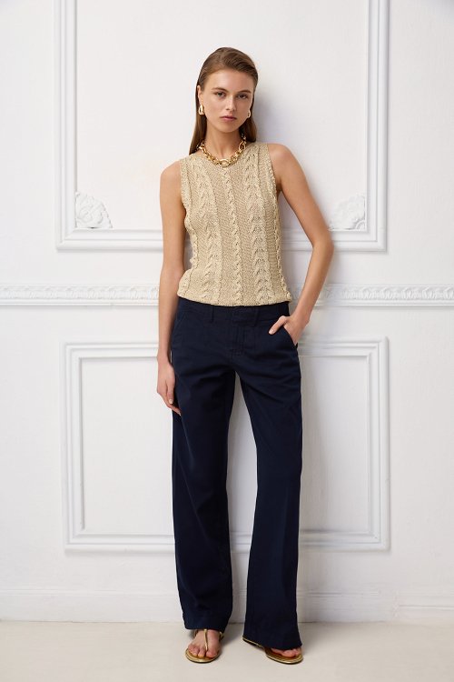 Παντελόνι gabardine chinos wide leg