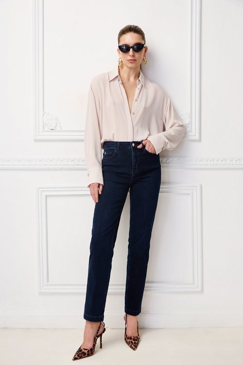 Georgette shirt in solid color