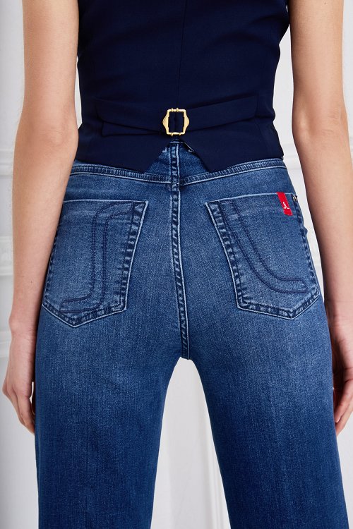 Παντελόνι denim boot cut washed blue