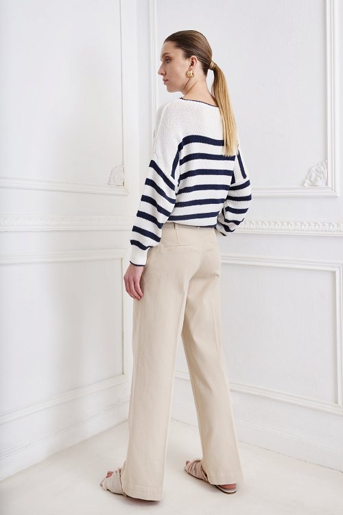 Παντελόνι gabardine chinos wide leg