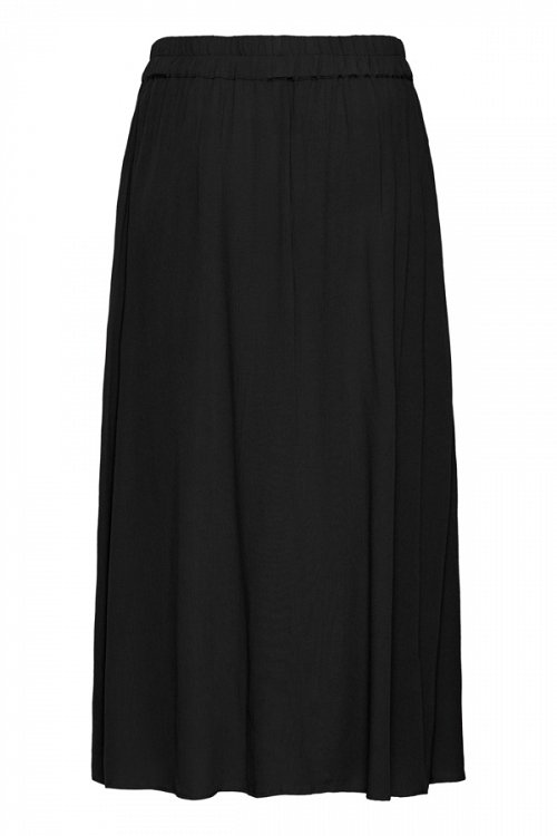 Elastic Waist Midi Skirt