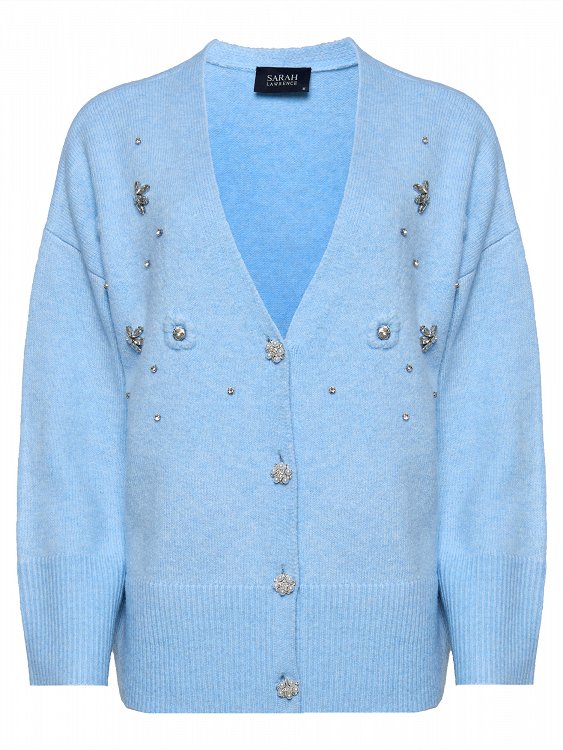 Cardigan with emb. strass