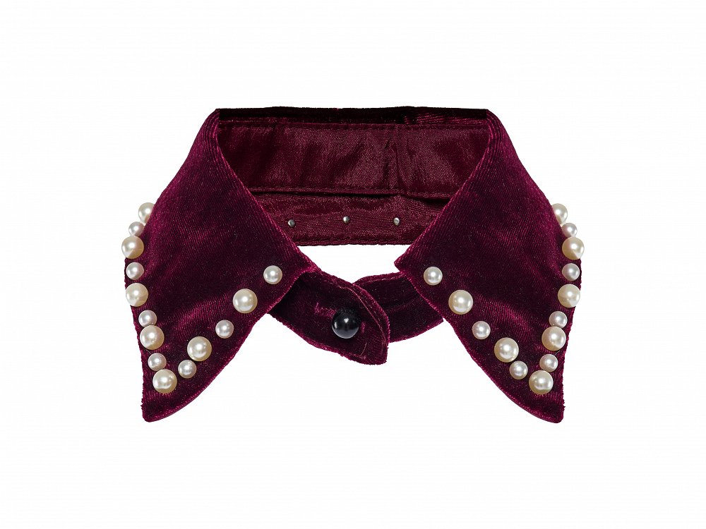 Collar velour with pearls