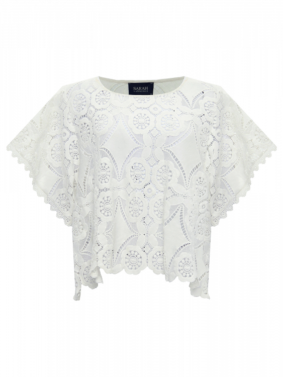 Evita lace blouse with short sleeves
