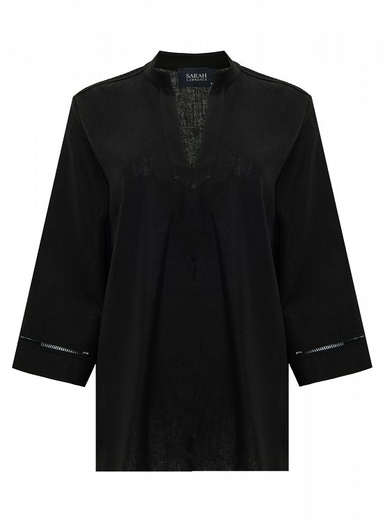 linen blouse with eyelet details