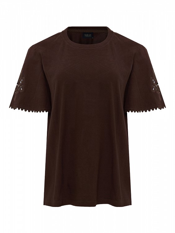 Manina T-shirt with pintuck sleeves