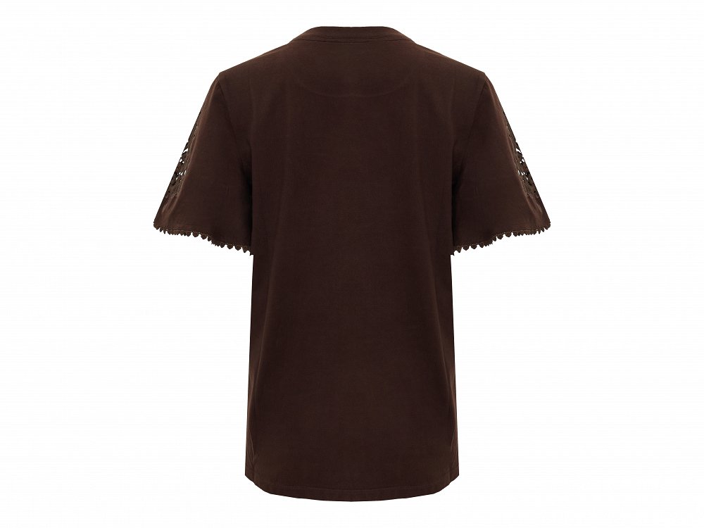 Manina T-shirt with pintuck sleeves