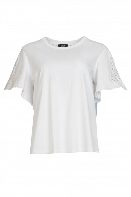 Manina T-shirt with pintuck sleeves