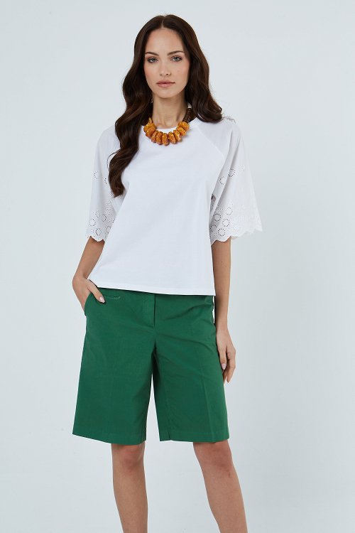 Holly T-shirt with 3/4 lace sleeves