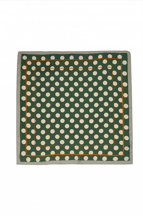 Polka dot scarf with stripes
