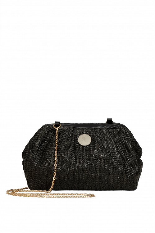 Τσάντα pouch με look ψαθας
