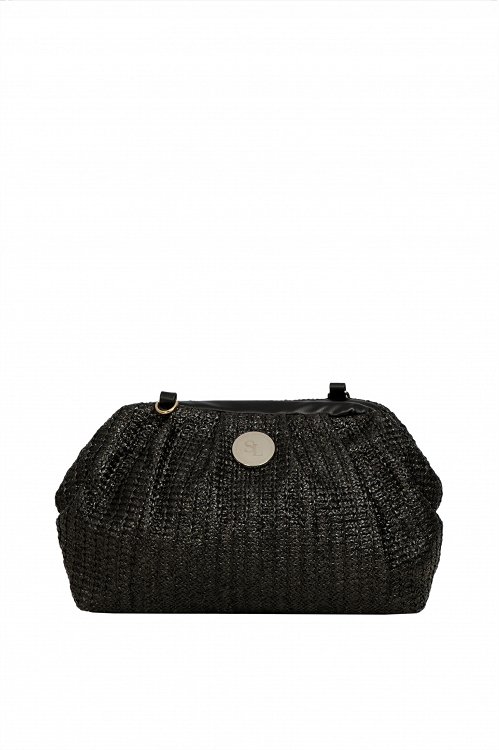 Τσάντα pouch με look ψαθας