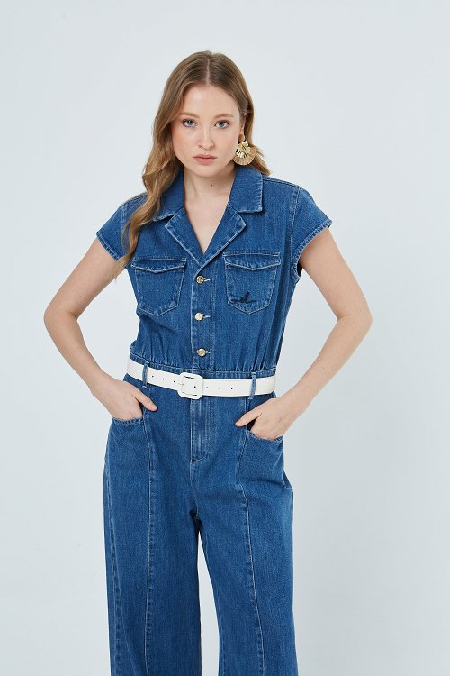 denim jumpsuit