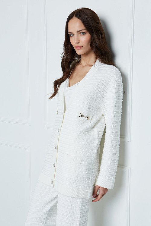 Πλεκτή ζακέτα oversized με waffle knit