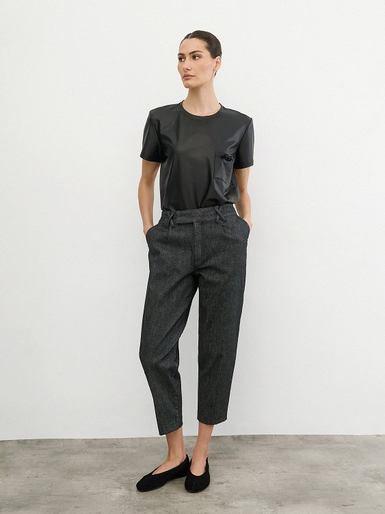 Trousers Barrel Glitter Denim