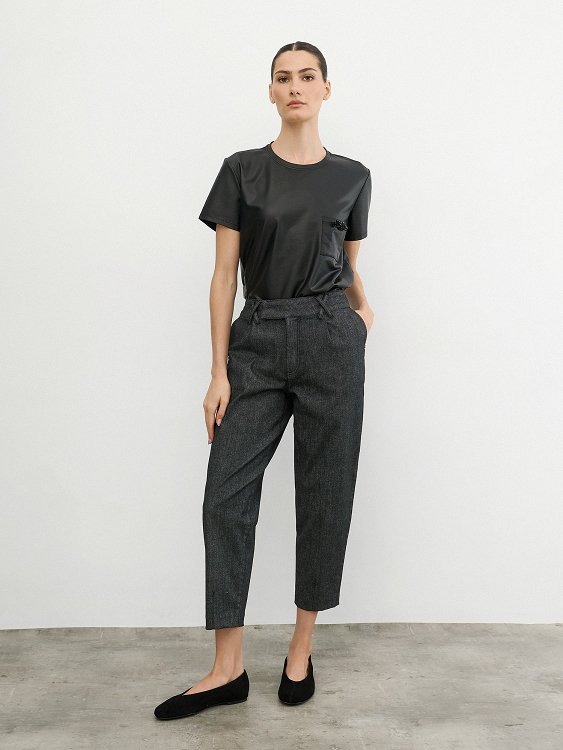 Trousers Barrel Glitter Denim