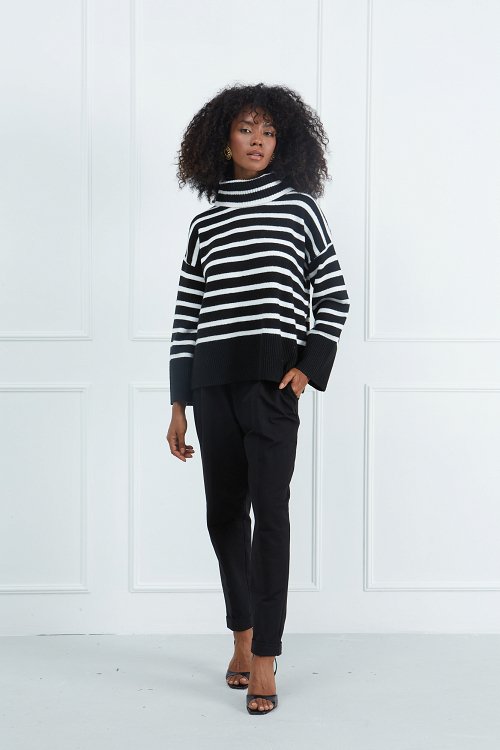 Striped Turtleneck Top