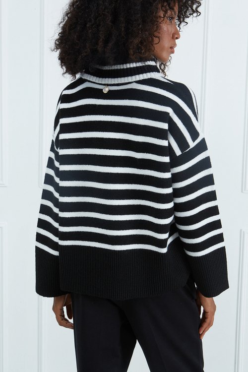 Striped Turtleneck Top