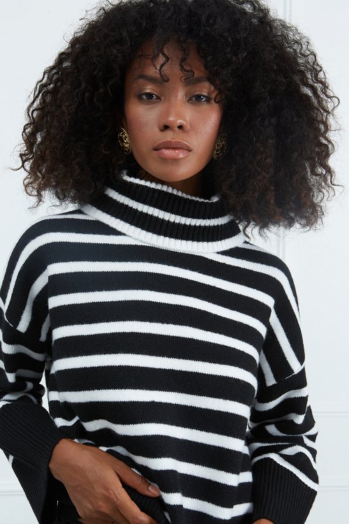Striped Turtleneck Top