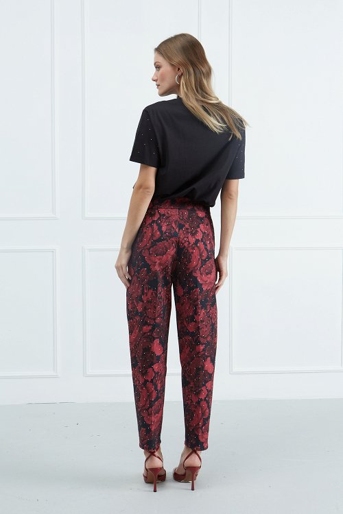 Printed barrel pants