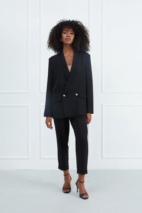 Loose-Fit Double-Breasted Blazer