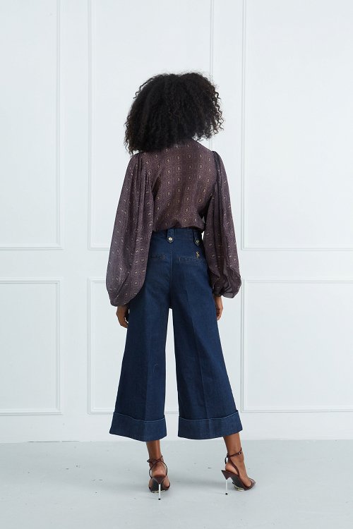 Printed Blouse with Ruffles